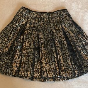 Rachel Roy Metallic Pleated A-line Skirt Size 4